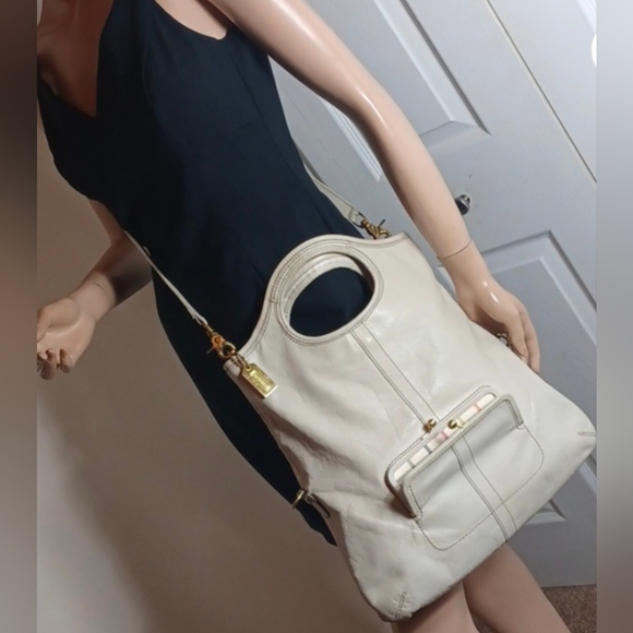 Coach Ergo Convertible Off White Cream Leather Tote Shoulder Crossbody Bag - Picture 2 of 11